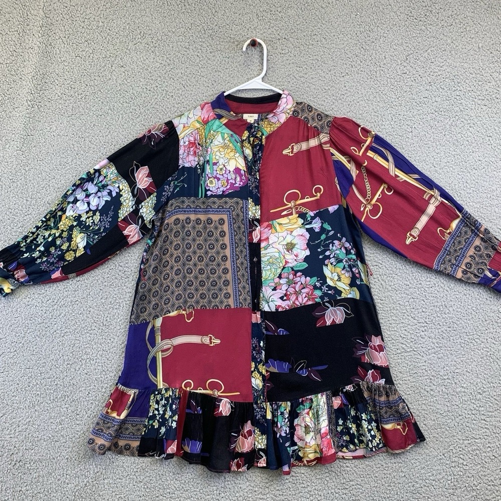 Tiny by Anthropologie Women's Dress Patchwork Bohemian Mini Dress‎ Size Medium